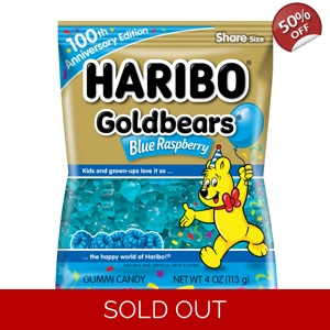 Haribo Blue Raspberry Goldbears - 100th Anniversary Gummy Bears - 113g